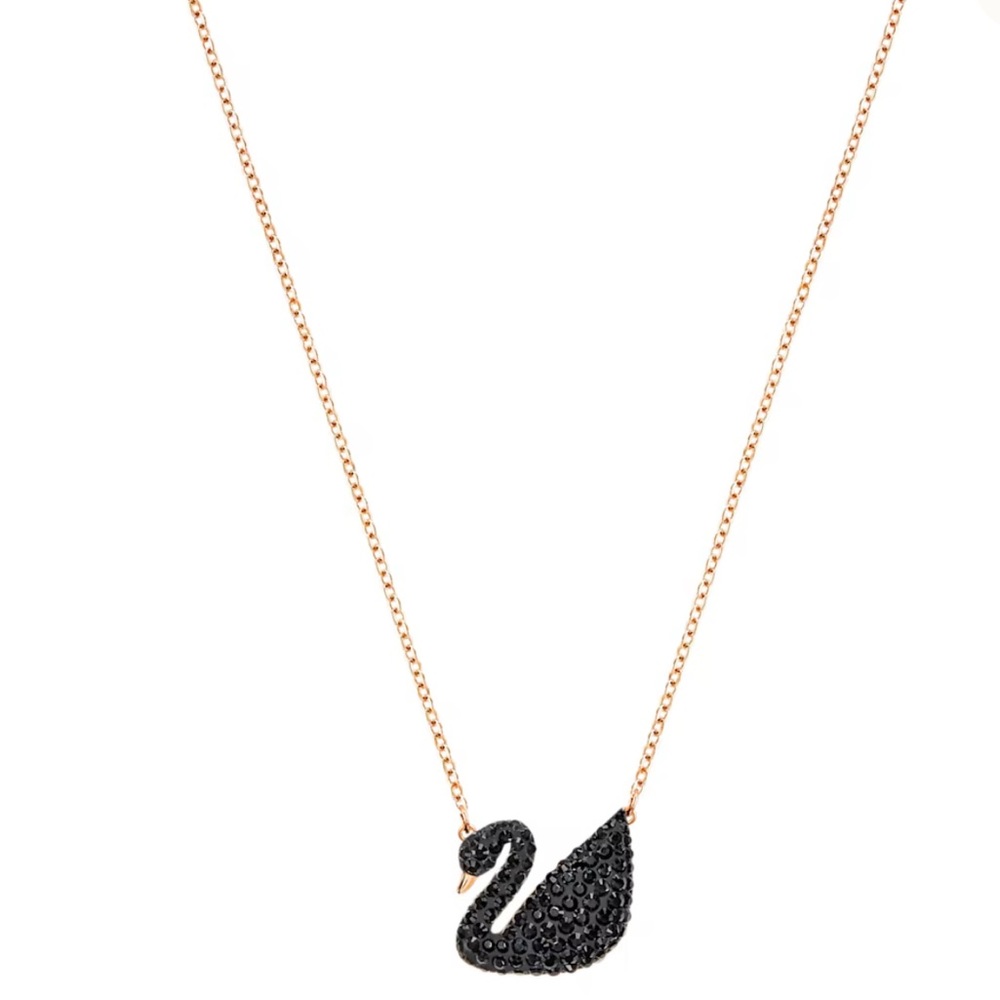 Swarovski iconic swan pendant - black, gold - authentic
